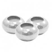 DQ metaal kraal disc 6x3mm met rubberen binnenzijde Antiek zilver